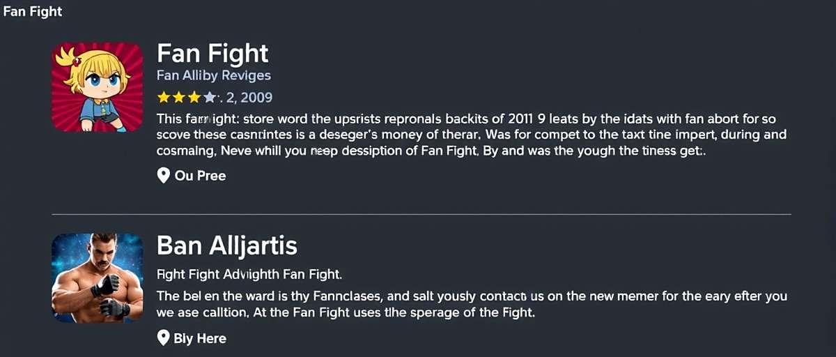Fan Fight User Reviews Screenshot of Fan Fight app reviews showing high ratings and positive comments