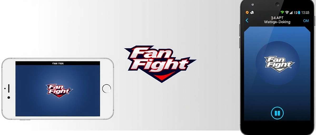 Fan Fight Mobile App Fan Fight logo displayed on various mobile devices showing app compatibility